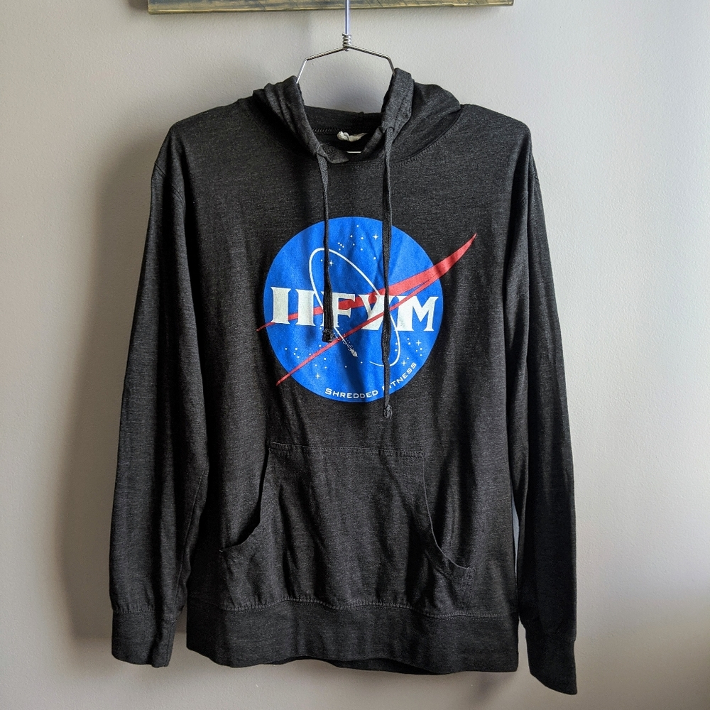 Shredded Fitness IIFYM NASA Blk Hoodie SM